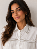 Chemise Blanche Western à Franges et Strass